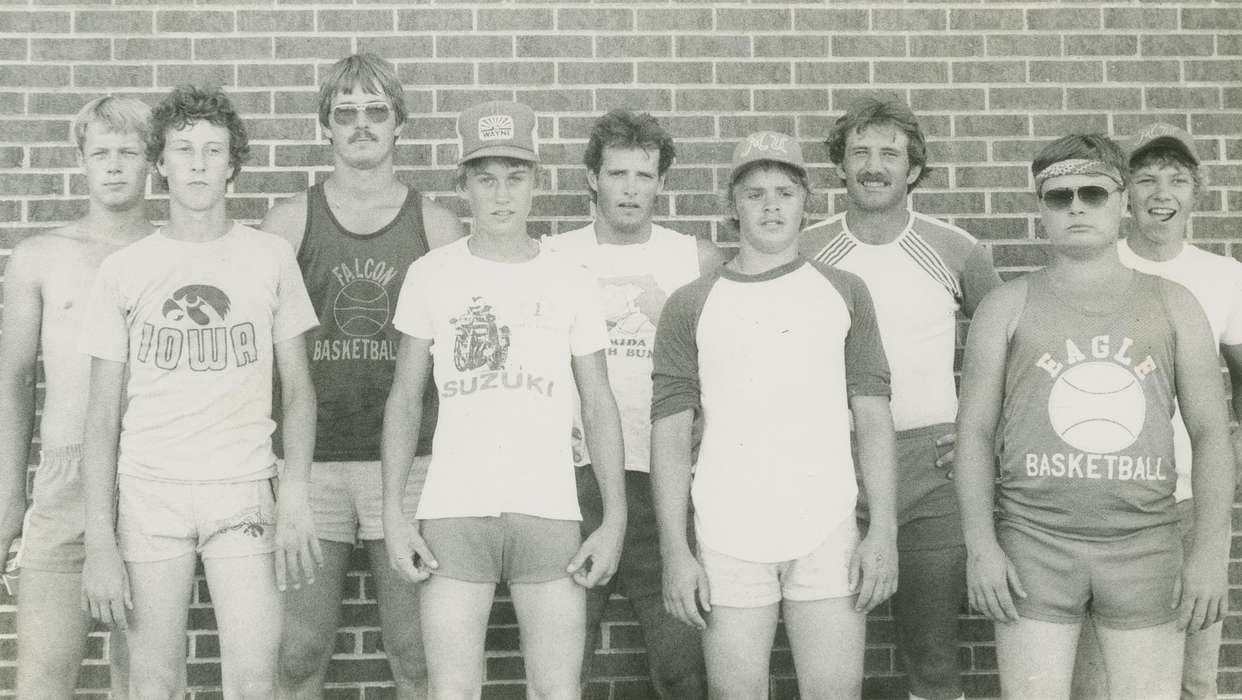 boy, Iowa History, glasses, man, Iowa, short shorts, Fowler, Wade, history of Iowa, Portraits - Group, friend, mustache, Moulton, IA