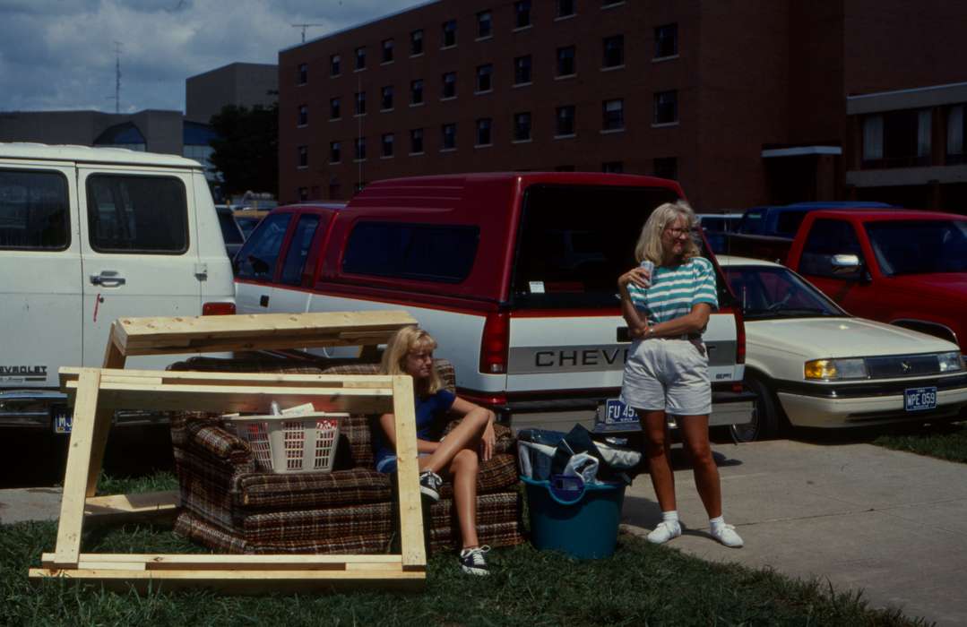 mercury, truck, wood, couch, Iowa, Cedar Falls, IA, dormitory, university of northern iowa, topaz, Schools and Education, UNI Special Collections & University Archives, history of Iowa, Motorized Vehicles, dorm, uni, car, parking lot, Iowa History, Leisure