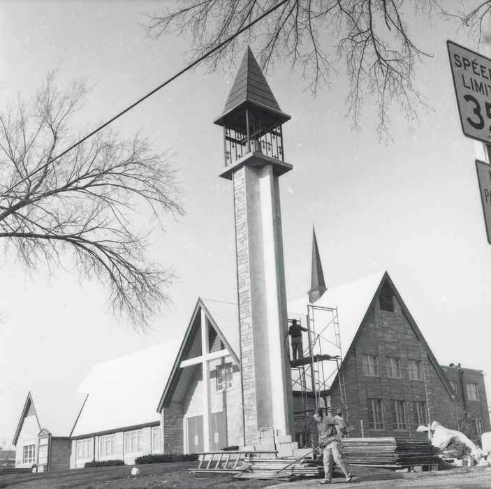 history of Iowa, Religious Structures, Iowa History, bell tower, methodist church, Iowa, church, construction, Waverly Public Library