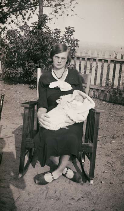 rocking chair, daughter, Portraits - Individual, spina bifida, Iowa History, Iowa, baby, Families, DeGroot, Kathleen, Children, history of Iowa, Clarksville, IA