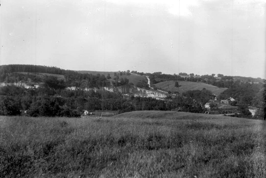 view, bridge, Cities and Towns, Iowa History, Iowa, field, Lemberger, LeAnn, hill, stone city art colony, Stone City, IA, history of Iowa