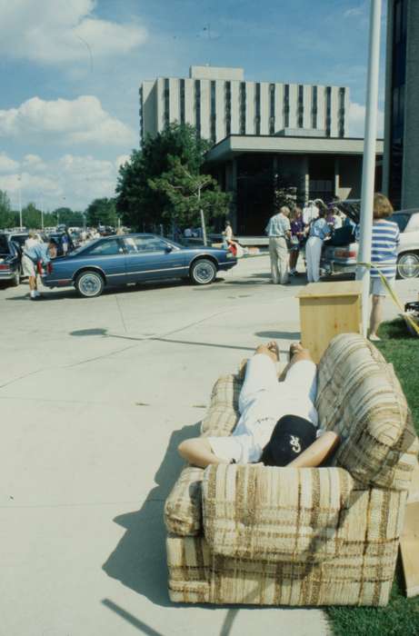 dorm, car, dormitory, Iowa History, Iowa, Motorized Vehicles, Schools and Education, university of northern iowa, couch, uni, UNI Special Collections & University Archives, Cedar Falls, IA, history of Iowa