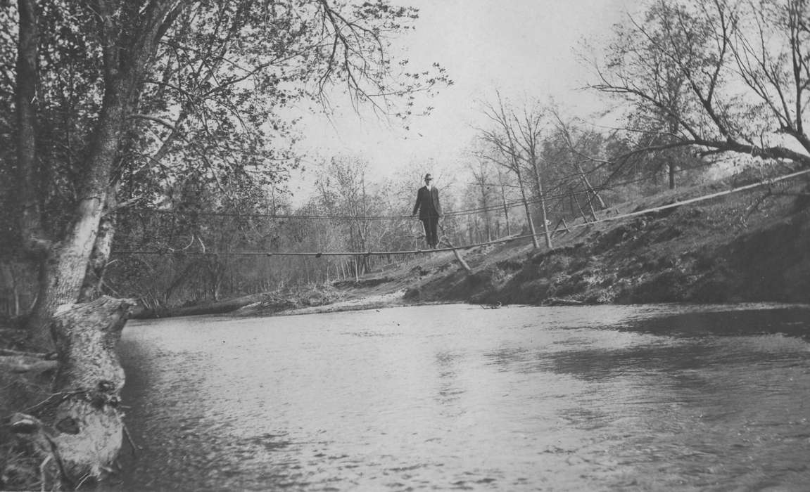foot bridge, bridge, history of Iowa, IA, Iowa History, Lakes, Rivers, and Streams, Iowa, King, Tom and Kay, correct date needed, Leisure