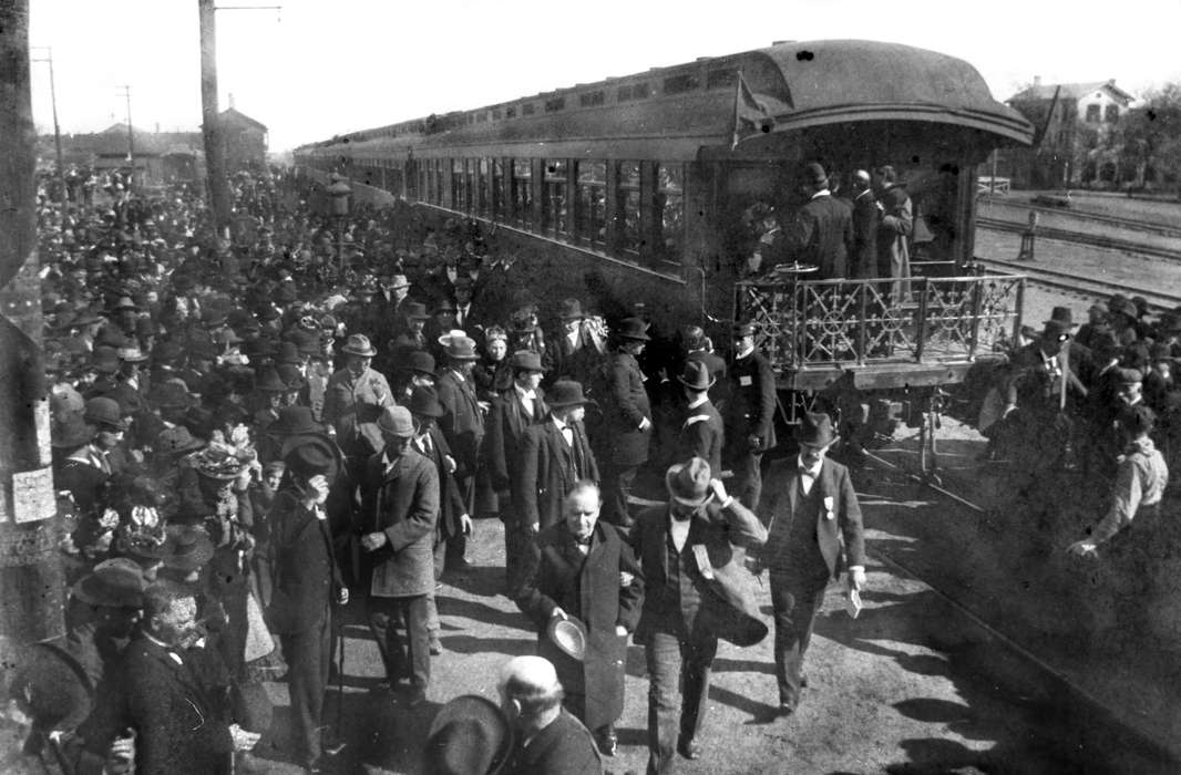 politician, Iowa History, Ottumwa, IA, history of Iowa, Lemberger, LeAnn, Motorized Vehicles, Civic Engagement, crowd, senator, Iowa, Cities and Towns, Train Stations