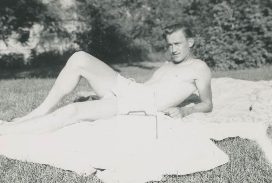 sunbathing, Leisure, history of Iowa, Iowa History, summer, Fink-Bowman, Janna, West Union, IA, Iowa, swimsuit, blanket, Portraits - Individual