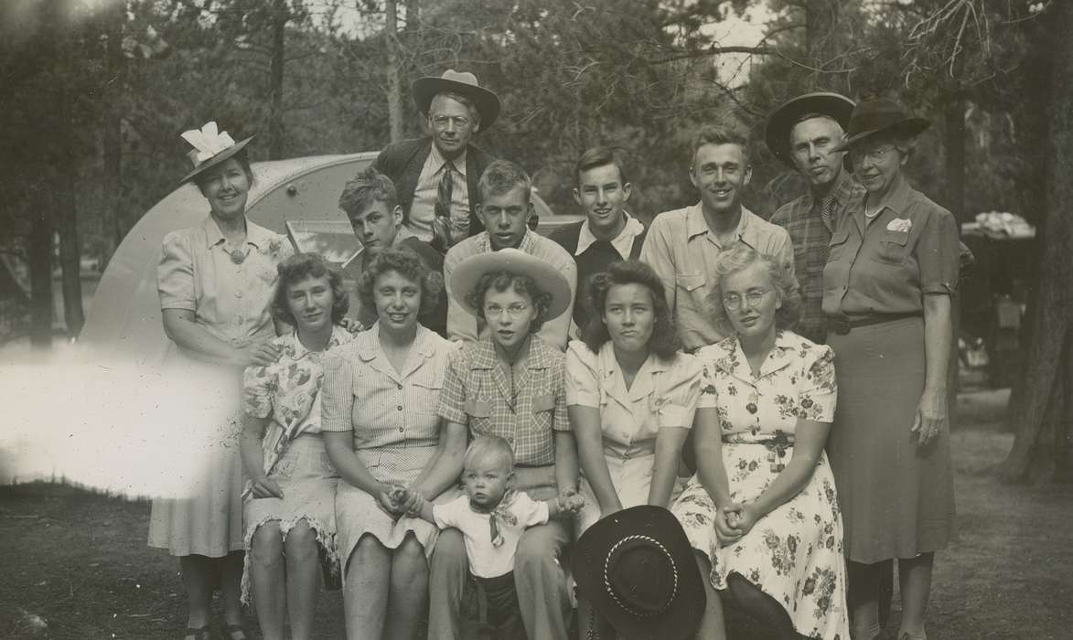 Portraits - Group, park, Grand Lake, CO, Iowa History, Iowa, Motorized Vehicles, McMurray, Doug, Travel, Outdoor Recreation, cowboy hat, Children, history of Iowa