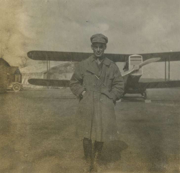 France, Mortenson, Jill, Motorized Vehicles, Military and Veterans, Iowa History, Iowa, history of Iowa, wwi, Portraits - Individual, air force, airplane, airport, Travel