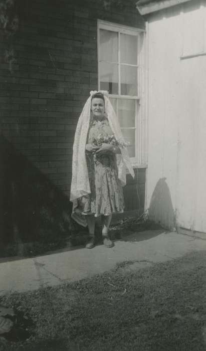 history of Iowa, Iowa History, veil, Weddings, Iowa, Stockton, IA, Knutsen, Harry & Char, Portraits - Individual