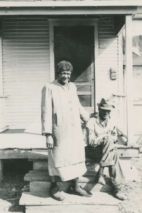 Portraits - Group, Iowa, Waterloo, IA, elderly, steps, african american, Homes, People of Color, Henderson, Jesse, Cities and Towns, history of Iowa, Iowa History