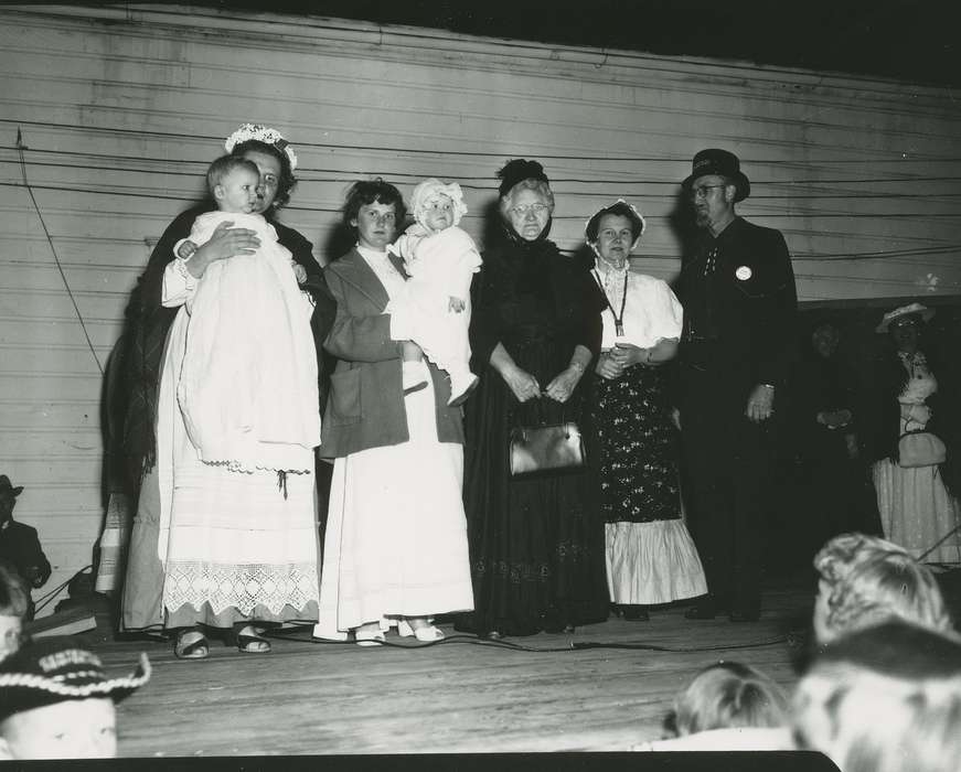 Children, top hat, hat, Entertainment, Portraits - Group, purse, stage, bonnet, history of Iowa, Iowa, Waverly Public Library, Denver, IA, tie, costume, Iowa History, button