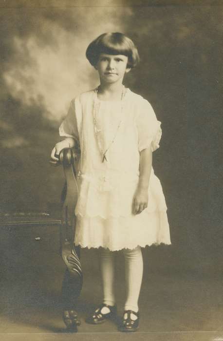 history of Iowa, Iowa History, girl, shoes, Jewell Junction, IA, Rahfeldt, Lynette, dress clothes, Iowa, dress, Children, Portraits - Individual