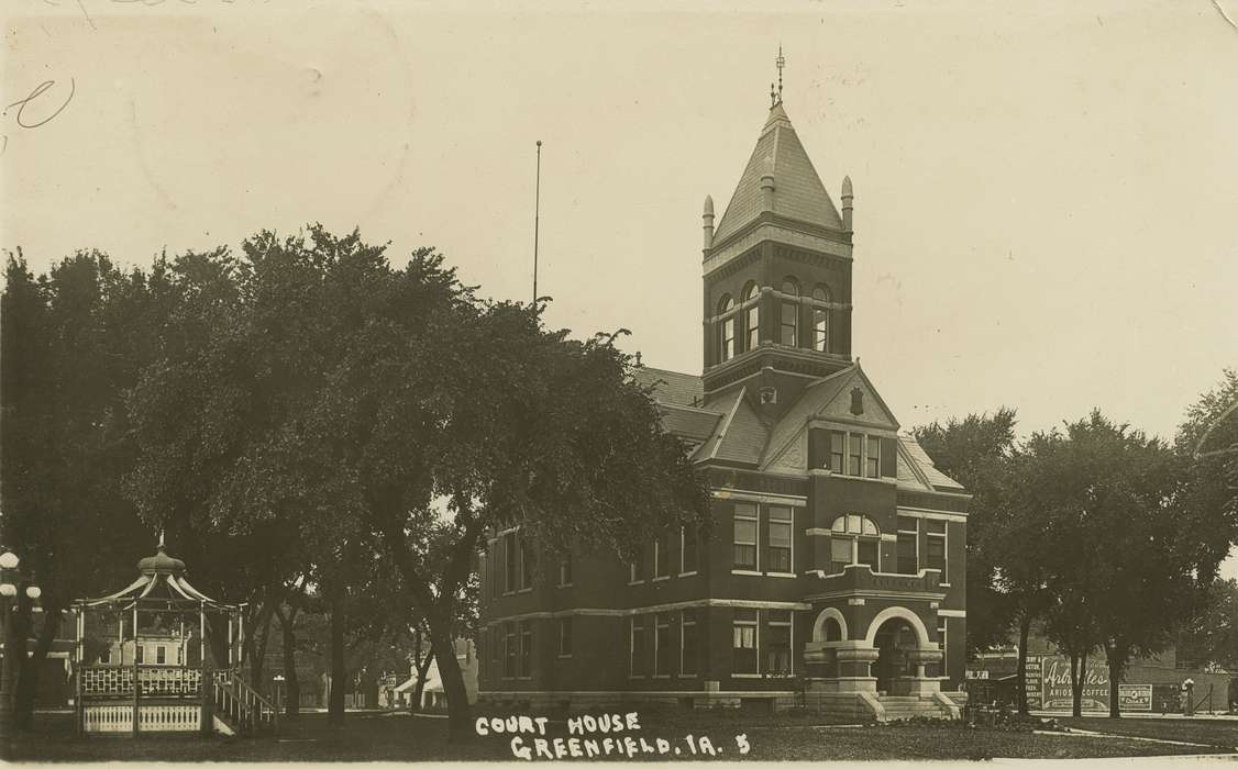 Main Streets & Town Squares, history of Iowa, gazebo, Iowa History, courthouse, Greenfield, IA, Dean, Shirley, Iowa, Cities and Towns