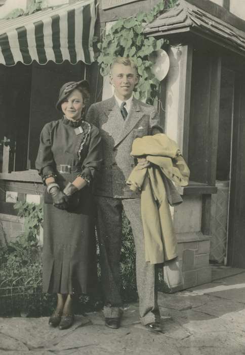 Portraits - Group, Travel, history of Iowa, Iowa History, world's fair, Iowa, colorized, Chicago, IL, McMurray, Doug, hat, suit, jacket