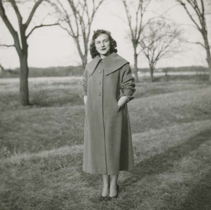 Cedar Falls, IA, history of Iowa, Iowa History, woman, coat, Iowa, Burk, Susan, Portraits - Individual
