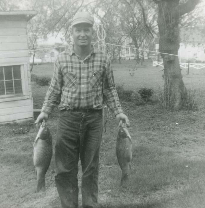 Pate, Linda, Portraits - Individual, fish, Iowa History, Iowa, Mediapolis, IA, Outdoor Recreation, common carp, history of Iowa, carp