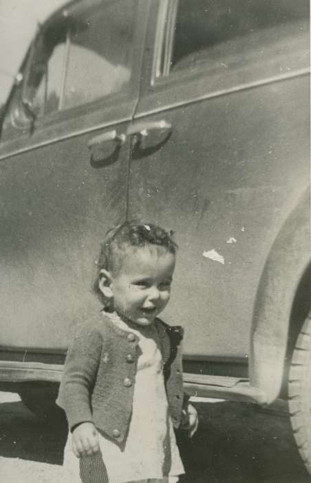 car, Children, Iowa History, Iowa, Motorized Vehicles, window, sweater, Campopiano Von Klimo, Melinda, dress, smile, Georgetown, CO, history of Iowa