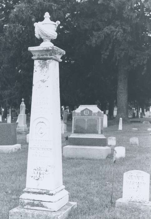 harlington, Cemeteries and Funerals, tombstone, Iowa History, headstone, history of Iowa, graves, Waverly, IA, Iowa, Waverly Public Library
