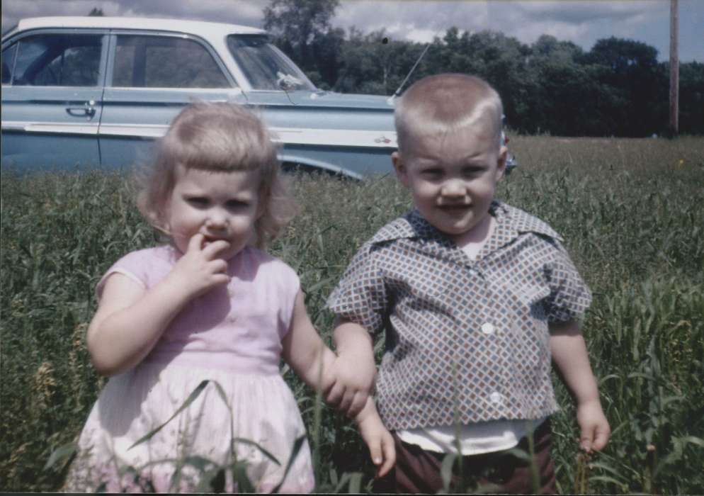 Portraits - Group, history of Iowa, Iowa History, Pauk, Theresa, Motorized Vehicles, chevrolet, car, Mallard, IA, impala, Iowa, Farms, Children, chevy