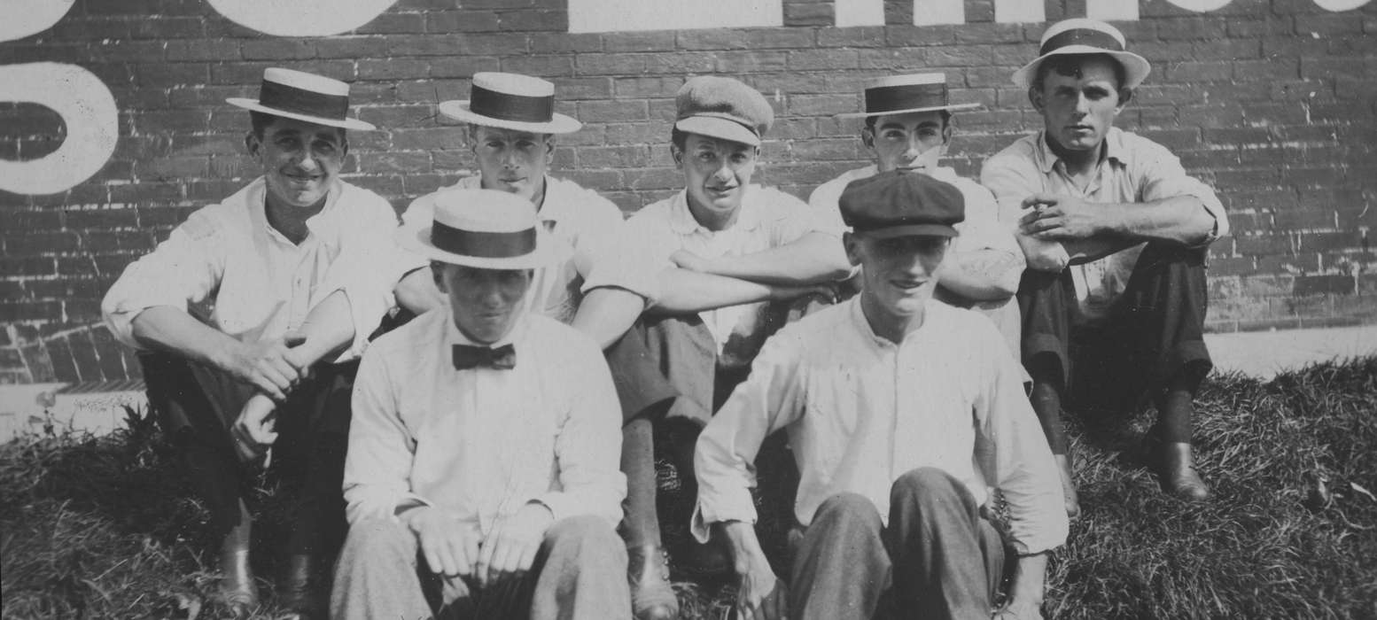 Portraits - Group, bowtie, Leisure, history of Iowa, Iowa History, IA, boaters hat, Iowa, King, Tom and Kay, hat