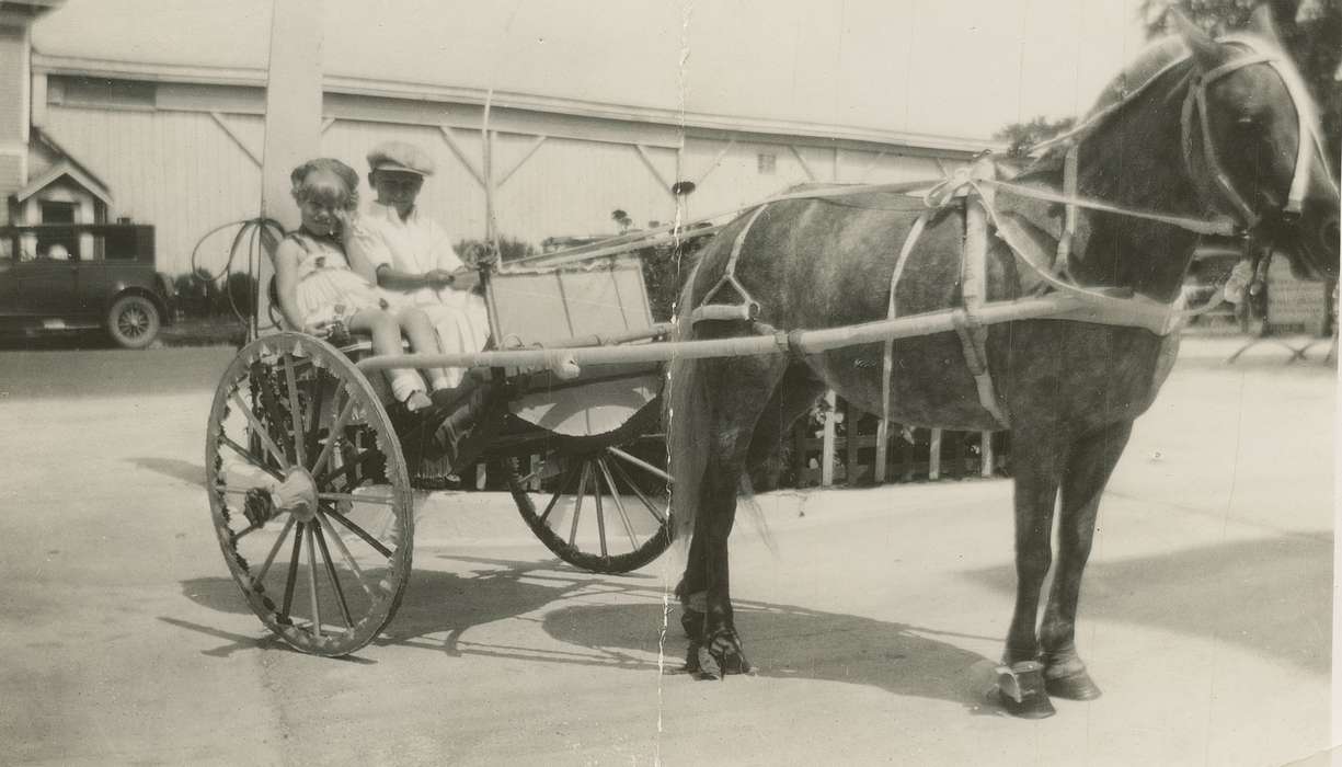 history of Iowa, Iowa History, horse and buggy, Animals, Koch, Ethel Ann, Iowa, Ackley, IA, horse, Children, Leisure