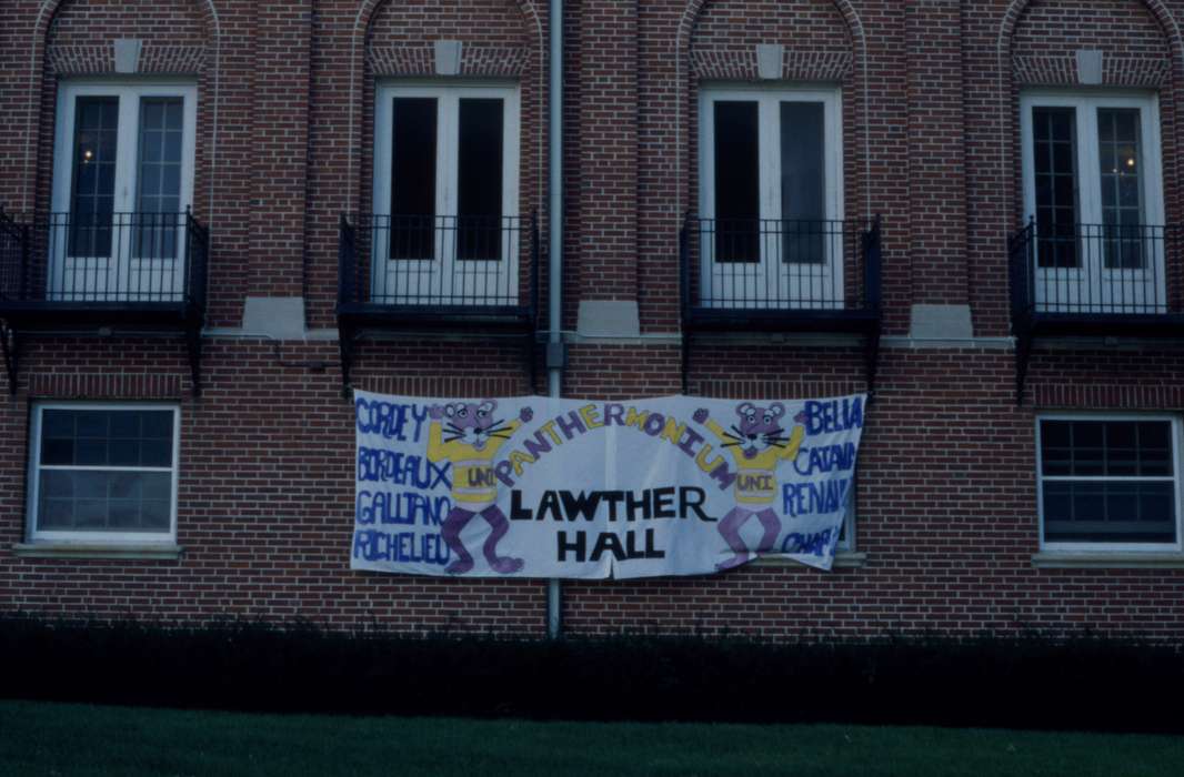 dorm, banner, dormitory, Iowa History, Iowa, Schools and Education, university of northern iowa, uni, UNI Special Collections & University Archives, lawther hall, Cedar Falls, IA, history of Iowa