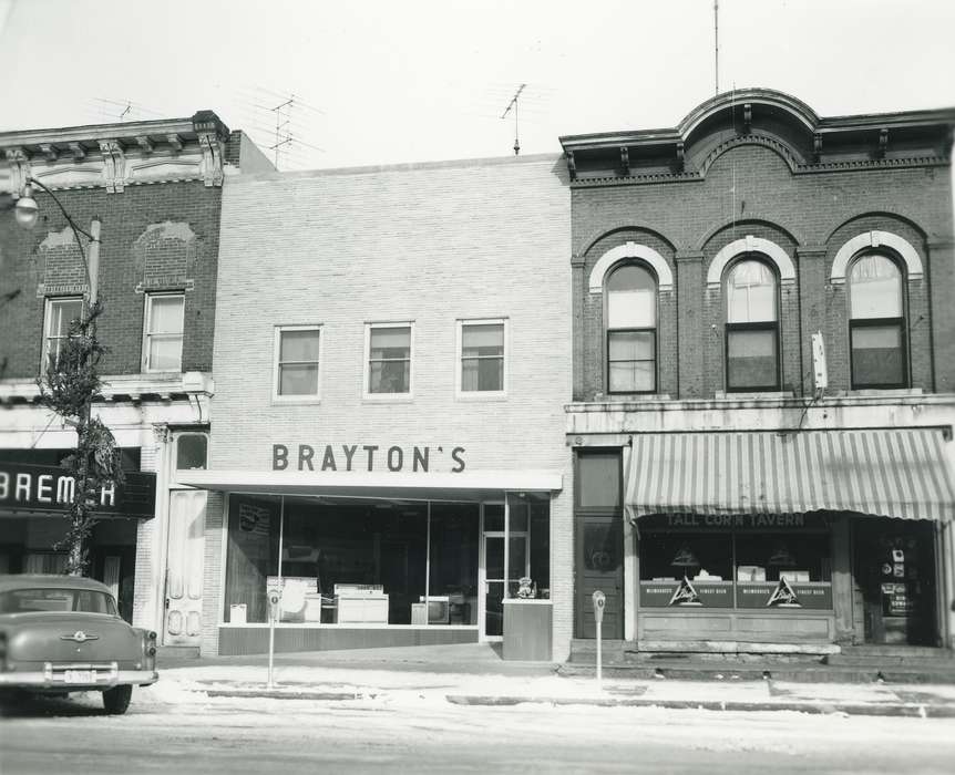 correct date needed, brick building, Iowa, Waverly Public Library, storefront, oven, Waverly, IA, history of Iowa, appliance, Businesses and Factories, saloon, buick, movie theater, parking meter, Main Streets & Town Squares, Iowa History, television