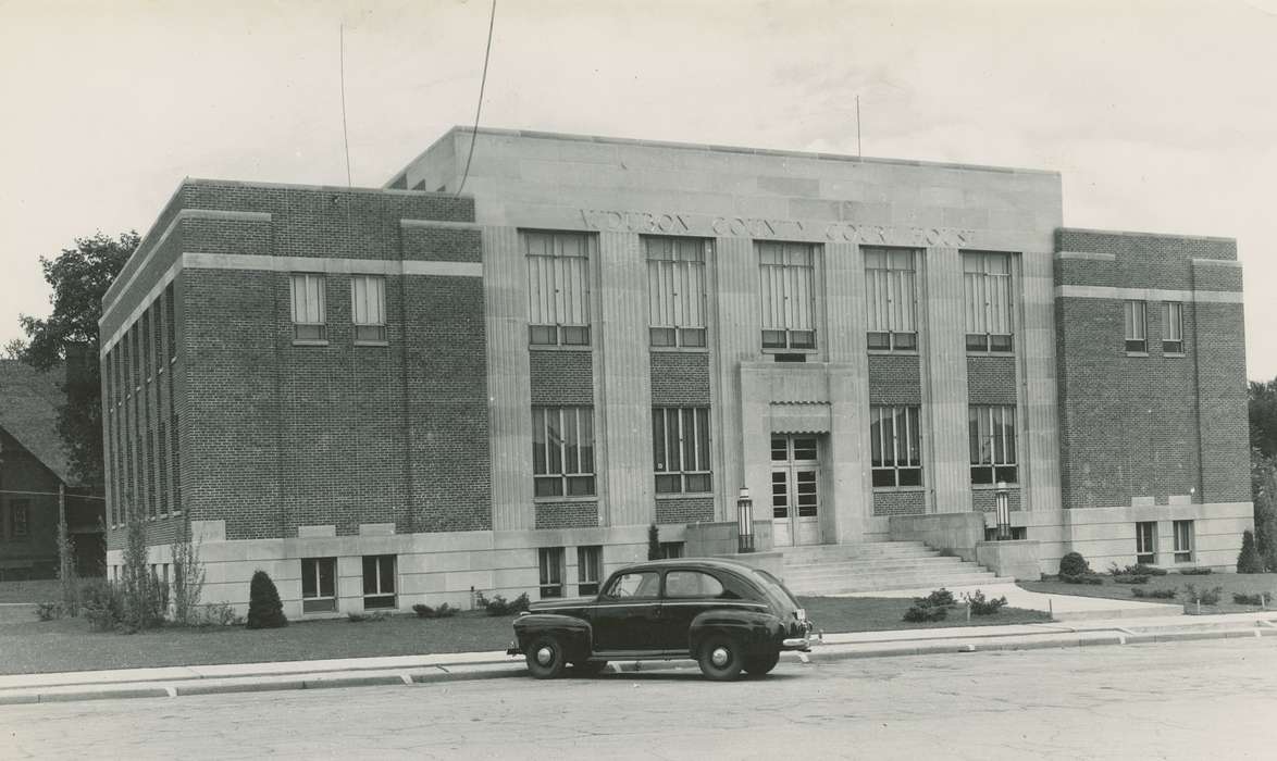 Main Streets & Town Squares, history of Iowa, Iowa History, Motorized Vehicles, car, courthouse, Dean, Shirley, Iowa, Cities and Towns, Audubon, IA, correct date needed