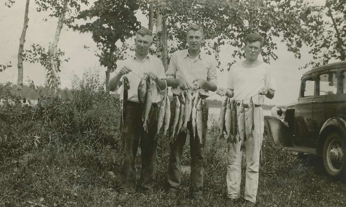 Outdoor Recreation, Portraits - Group, fish, Iowa, perch, Animals, McMurray, Doug, pike, fishing, Clear Lake, IA, history of Iowa, bass, Iowa History